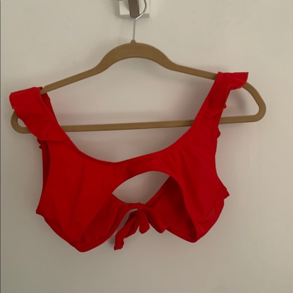 NWOT Red tie front bikini top - Picture 4 of 4